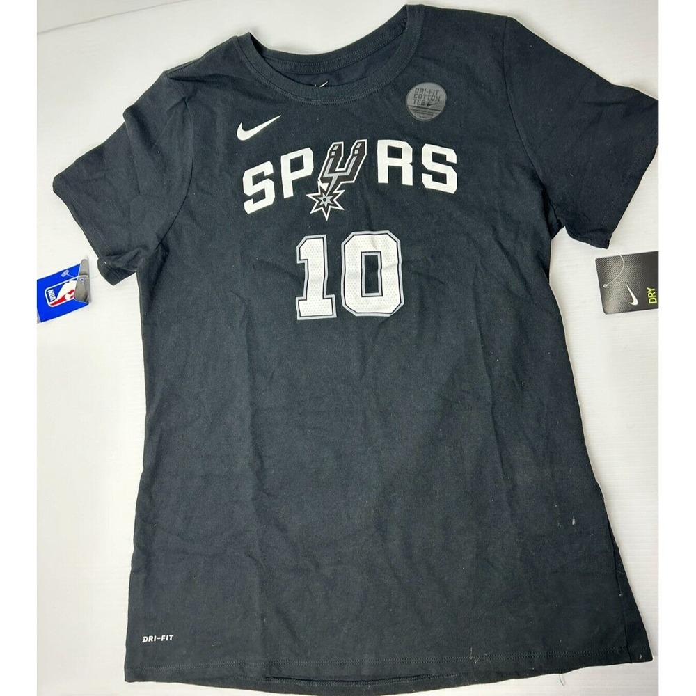 Nike NBA San Antonio Spurs #10 DeRozan Dri-Fit Tee Womens Size Large 871442-016